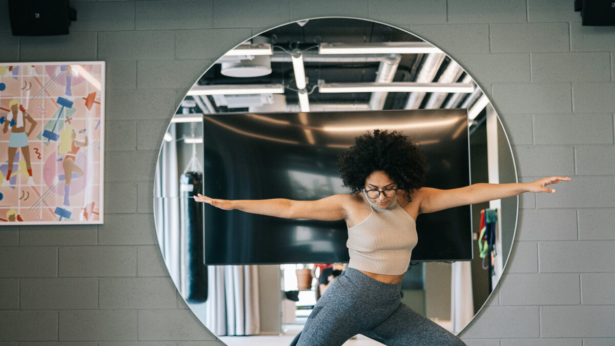 A resident training in the gym